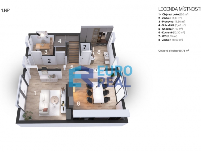 Řadový rodinný dům 5+1, 120 m² s krásnou zahradou, pozemek 300 m²